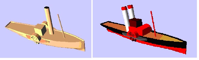 Two model boats created by pupils of St Anne’s RC Primary School in Ormskirk 