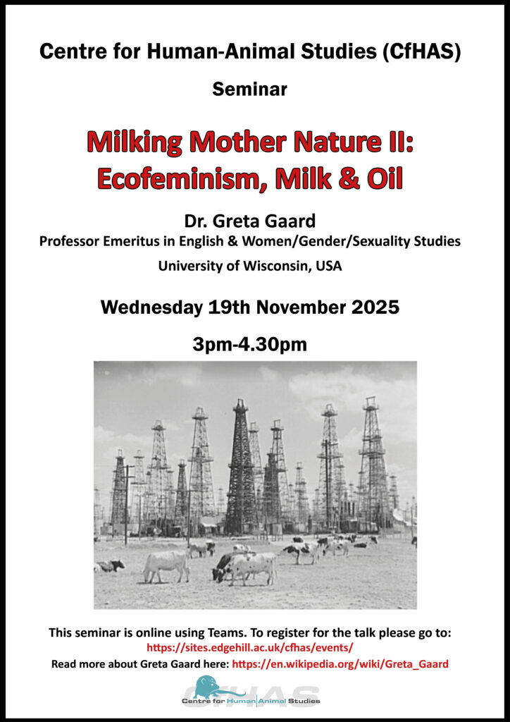 Poster for Greta Gaard online seminar