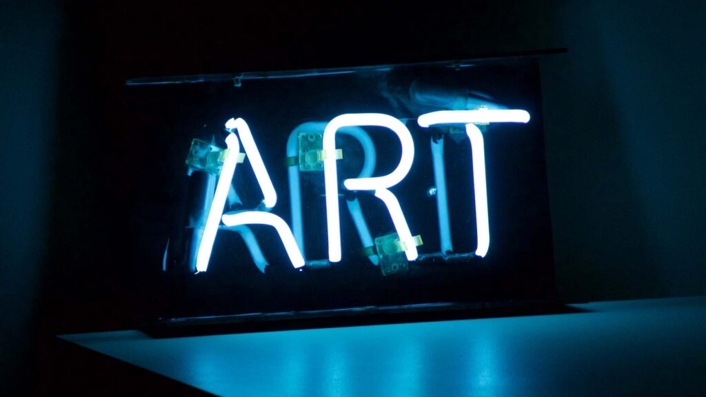 'Art' spelled out in LED lights