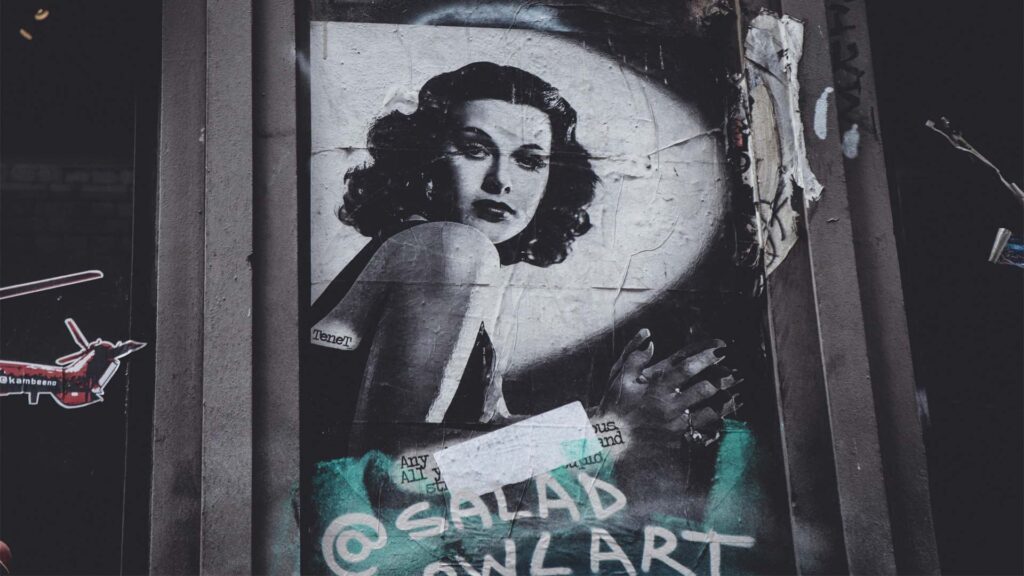 Graffiti of actress Hedy Lamarr