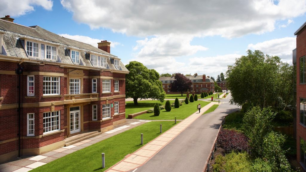 Wide shot of Edge Hill University campus.