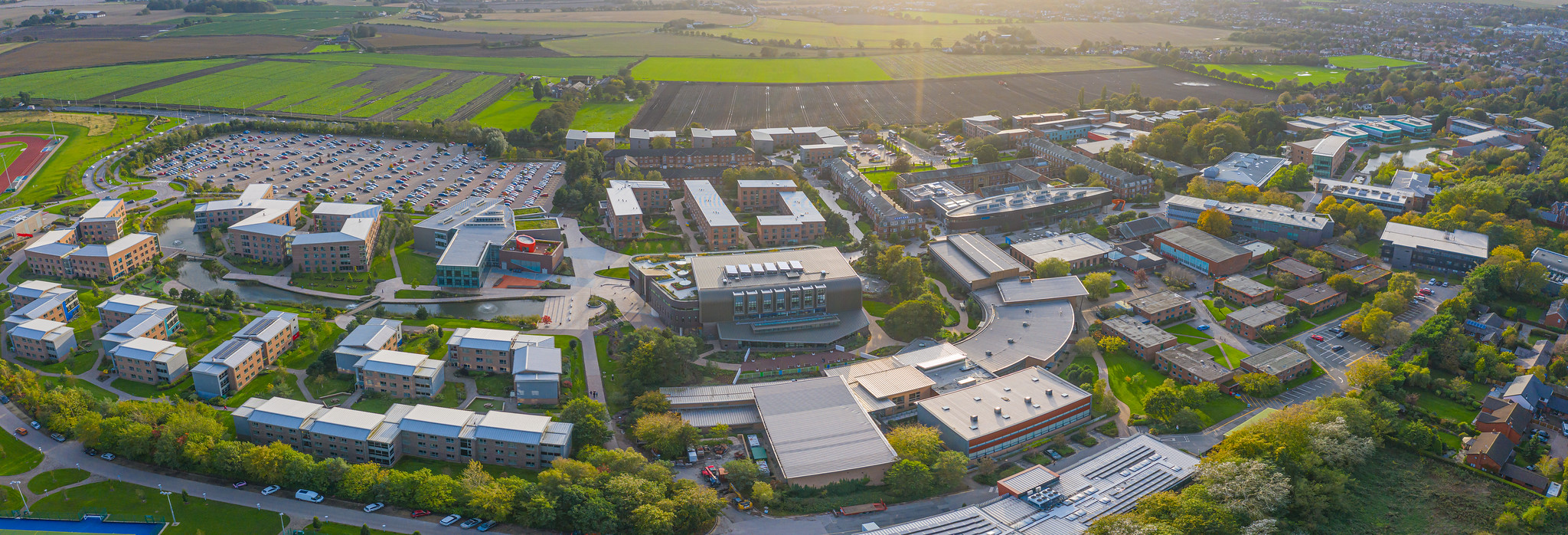 An aerial image of Edge Hill Campus
