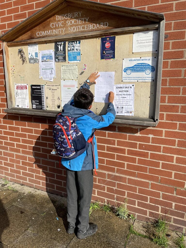 Children have been pinning up the letters on noticeboards across Greater Manchester - copyright Mums for Lungs