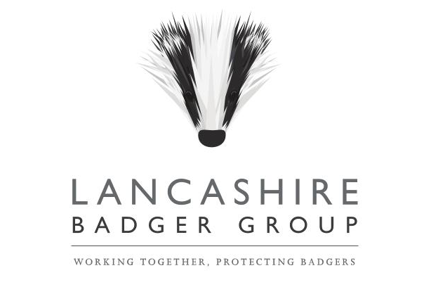 Lancashire Badger Group logo, badgers head above the logo text