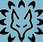 Action for Conservation logo, illustrated black fox head on a blue background