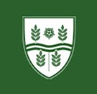 Ashbridge School logo, white shield on a green background