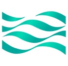 British Hydropower Association logo, 4 green waves on a white background