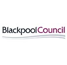 Blackpool Council logo, black and purple text on a white background