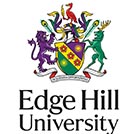 Edge Hill University logo, text and creat on a white background