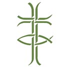 Garstang United Reformed Church (Eco Church) logo, green cross and fish on a white background