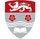 Lancaster University crest, grey, white and red