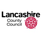 Lancashire County Council logo, red lancashire rose with black text