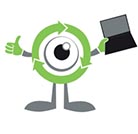 Recycle IT Ltd logo, green recycle circle man holding it equipment