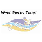 Wyre Rivers Trust logo, illustrated river waves with a fish, a flying bird and a wading bird