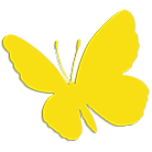 Gorse Hill Nature Reserve logo, yellow butterfly illustration