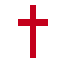 Diocese of Blackburn logo, red croass on a white background