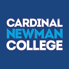 Cardinal Newman College logo, white and blue text on a dark blue background