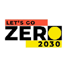 Let’s Go Zero logo, black text on a white bakground with orange and yellow sections