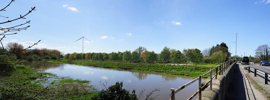 Artist’s impression of the proposed wind turbine at Bank Bridge, Tarleton 