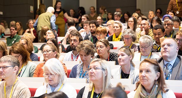 People sitting in a lecture theatre at the first Lancashire Community Climate Action Forum