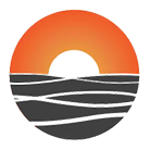 IoT Horizon Ltd logo, circle graphic with black land on the bottom and orange sun on the top