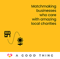 A Good Thing, info graphic and name with 3 square logo