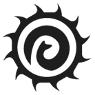 Halton Mill – Green Elephant Co-operative logo, spiky circle and swirl in centre