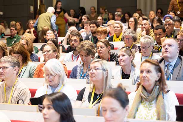 People sitting in a lecture theatre at the first Lancashire Community Climate Action Forum