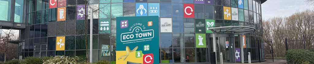 Eco Town building and sign in Preston