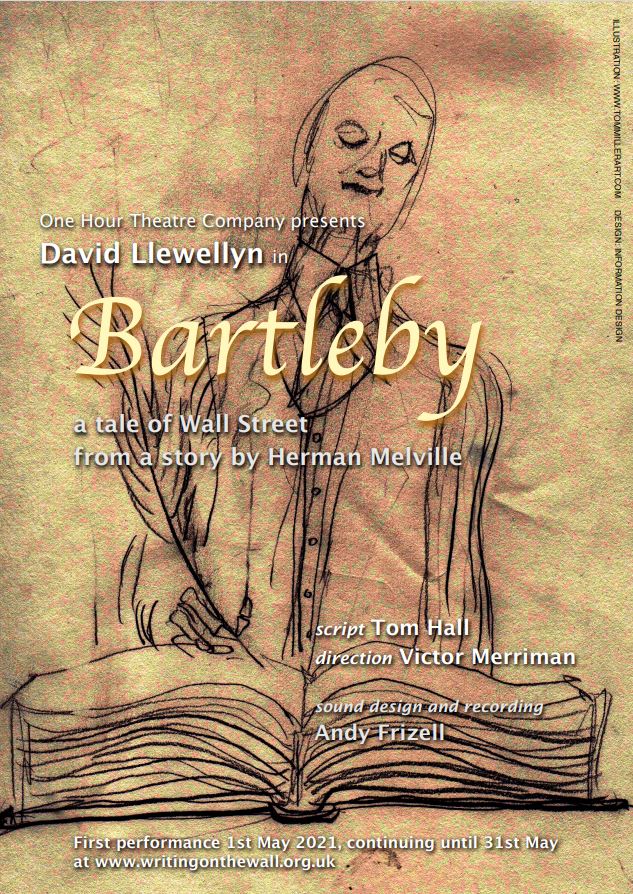 Poster advertising On Hour Theatre Company's production of Bartleby: A Tale of Wall Street.