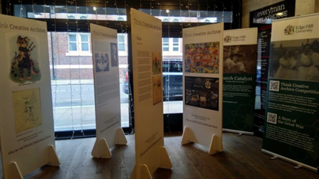 Think Creative Archive pop up banners at a the everyman exhibition