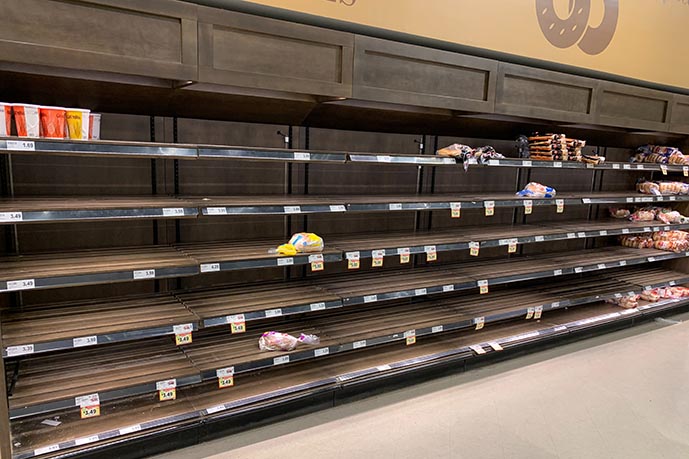 richard burlton photo - empty shelves in a supermarket