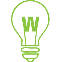 Watts Consultants, green bulb with a green 'W' in the centre on a white background.