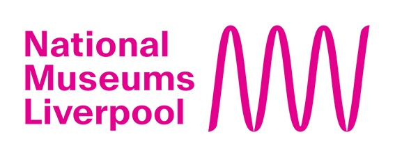 museums Liverpool logo - pink text on a transparent background