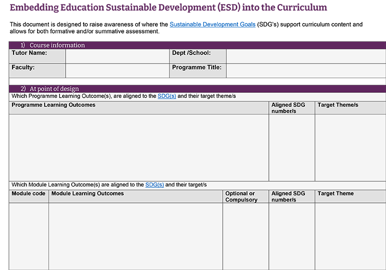 Embedding ESD for 'Curriculum' image showing table of content
