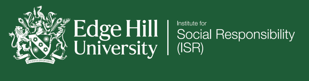 Institute for Social Responsibility (ISR) logo, green background and white text.