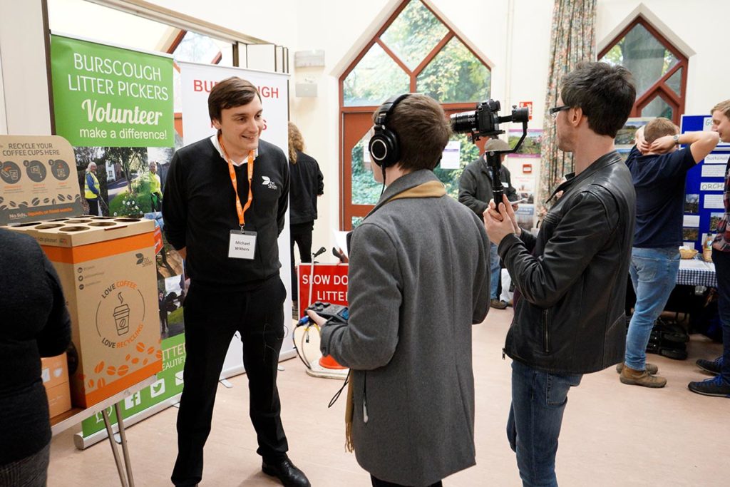 Staff member from DS Smith being interviewed at the Sustainability in the Region event