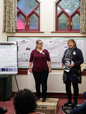 Dr Alison Clark and Ms Brigette Wafer talking at the Sustainability in the Region event