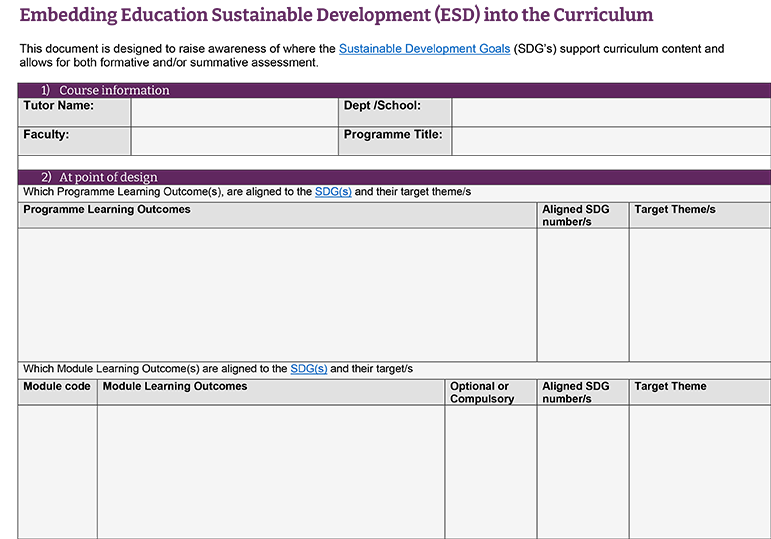 Embedding ESD for 'Curriculum' image showing table of content
