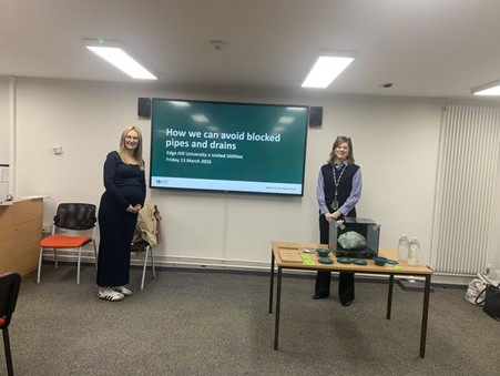  L-R, former student Bethany Greenbank and Catherine Booth of United Utilities.