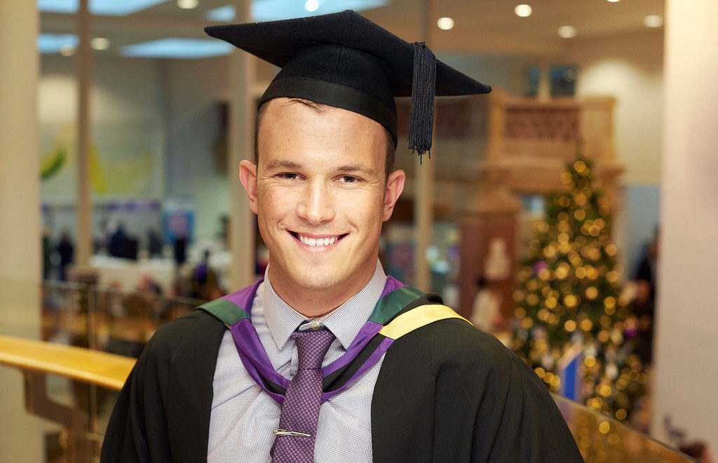 Jack Mullineux wearing his graduation robes at his graduation ceremony