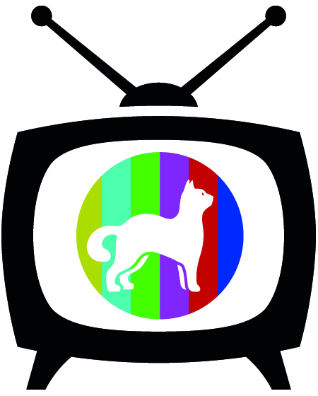 TV with cat silhouette